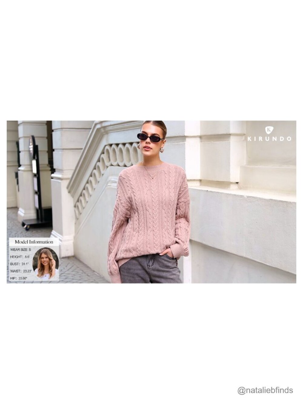 Oversized Chunky Cable Knit Sweater Women Crewneck Pullover - Picture 6 of 6